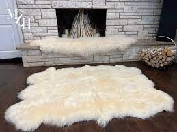 sheepskin large wool rug natural sheep