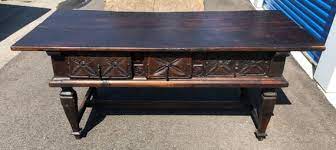Carved Walnut Console Table