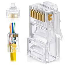 Enough cat5 wire to do the job. Amazon Com Rj45 Cat5e Pass Through Connectors Pack Of 50 Ez Modular Plug For Solid Or Stranded Utp Network Cable Industrial Scientific