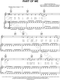 Part of me exposes the hard work. Katy Perry Part Of Me Sheet Music In D Minor Transposable Download Print Sku Mn0101731