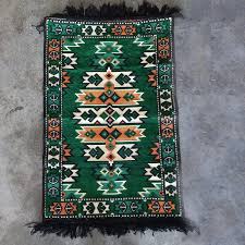 turkish kilim rug green la casa bella