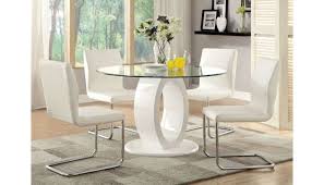 lodia white round modern table set