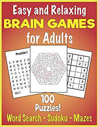 Online games are accessible, fun and mentally stimulating—which promotes brain health in seniors. Easy And Relaxing Brain Games For Adults 100 Large Print Word Search Sudoku Mazes For Adult Andseniors Mindfulness Puzzle Book Mind Games And Dementia Activities Brain Games Book Edition