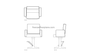 hair styling chair autocad block