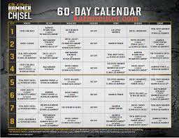 hammer chisel workout calendar