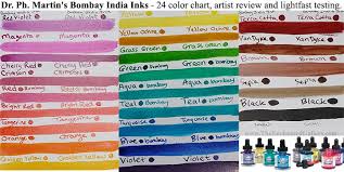Dr Ph Martins Bombay India Inks 24 Color Chart Artist