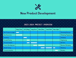 Dark New Product Project Gantt Chart Template