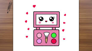 to draw cute makeup kit easy drawings