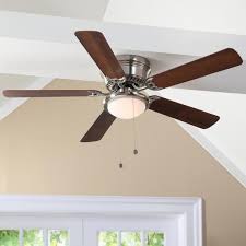 A wide variety of home depot ceiling fans options are available to you, such as power source, material, and warranty. Hugger 52 In Led Indoor Brushed Nickel Ceiling Fan With Light Kit Al383led Bn The Home Depot