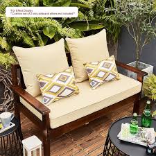 Beige Outdoor Bench Replacement Cushion