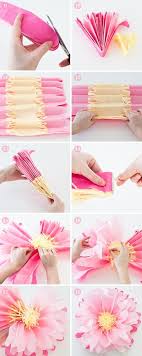 diy pink large tissue paper flowers