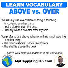 english voary above vs over