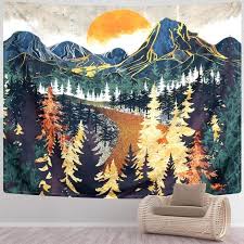 Mountain Tapestry Wall Hanging With