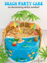 Beach Birthday Cake For Girl gambar png