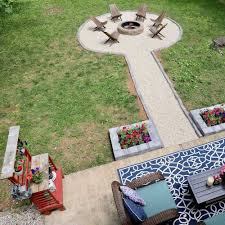 diy fire pit with a seating area