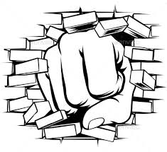 Fist Punching Through Brick Wall Pop