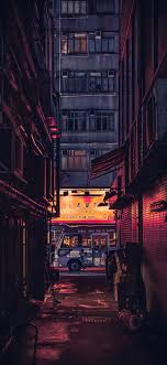 chinese neighborhood during a dark