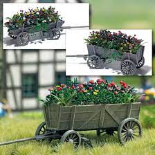 Wooden Cart With Flowers Oo