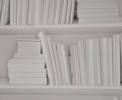 Mineheart White Bookshelf Wallpaper Wal