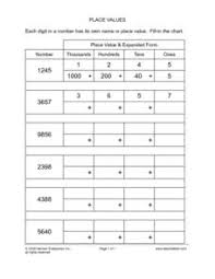 Place Value Chart Place Value And Expanded Form Graphic