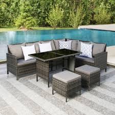 grey thalia garden corner sofa set