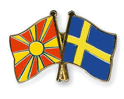 Yellow cross on a blue background reaches the edges of the flag and its shorter arm is located closer to the. Crossed Flag Pins Macedonia Sweden Flags