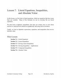 literal equations inequalities