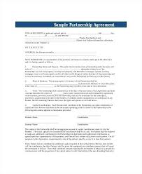 Small Business Partnership Agreement Template 8 Free Word
