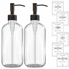 2pack Clear Glass Soap Dispenser With