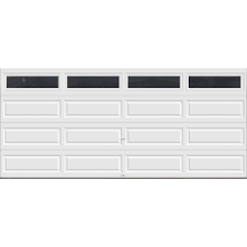 clopay clic collection 16 ft x 7 ft 12 9 r value intellicore insulated white garage door with windows exceptional 111162