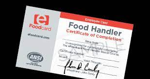 food handlers cards certificates