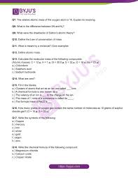 Class 9 Chemistry Worksheet On Chapter