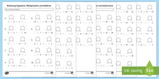 Ks2 Balancing Equations Worksheet