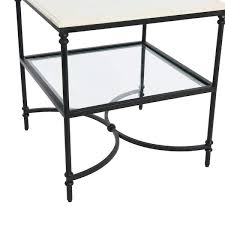 Storied Home Libertine Genuine Marble And Glass End Table Black