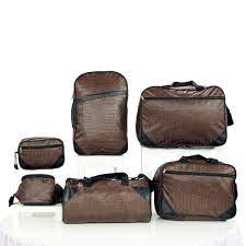 set of 6 leatherette travel bags
