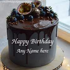 happy birthday lava chocolate cake with