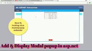 create modal popup extender in asp net