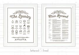 Set The Laundry And Stain Removal Print Set Guide To