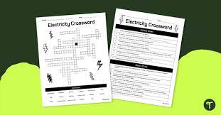 Electricity Crossword Teach Starter