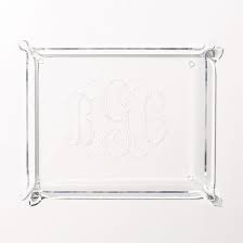 clear monogrammed acrylic tray