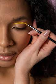 yellow eye makeup free stock photo