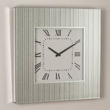 Monza Square Silver Wall Clock Clocks