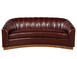 custom curved channel back leather sofa
