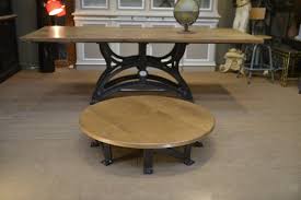 Round Industrial Coffee Table With