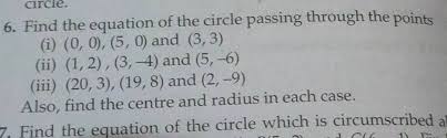 6 Find The Equation Of The Circle