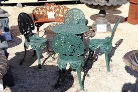 Cast Iron Green 5 Piece Garden Setting