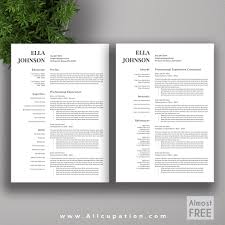Two Pages Classic Resume CV Template   Resumes Bashooka