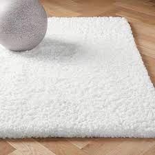 astoria white plush polyester rug