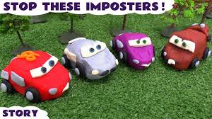 Disney Pixar Cars 2 Play Doh Imposters Finn Mcmissile Mater Lightning Mcqueen Minion Batman In 2020 Pixar Cars Disney Cars Toys Disney Pixar Cars