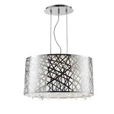 Worldwide Lighting Julie 4 Light Chrome Oval Drum Chandelier With Clear Crystal Shade W83181c21 The Home Depot